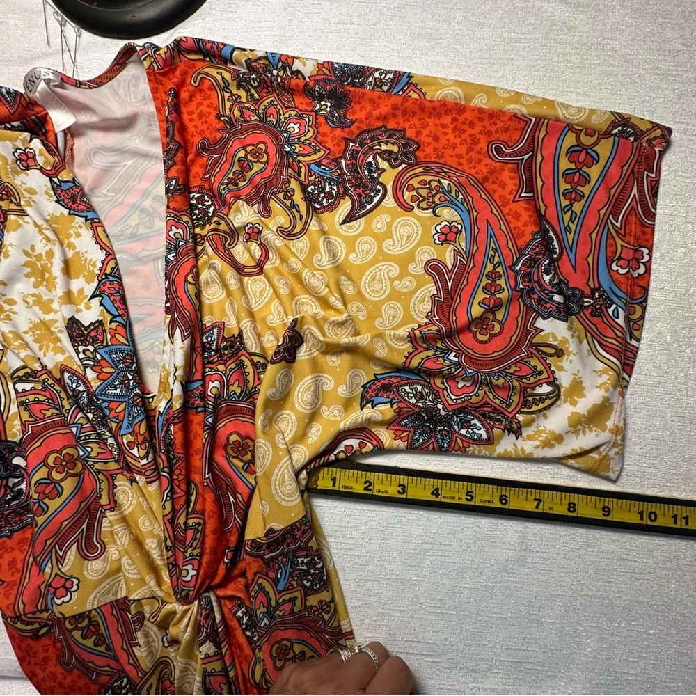 VENUS Asymmetrical Wrap Maxi Dress Red Orange Resort Wear - Picture 14 of 16